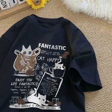 Áo thun Boxy form rộng nam nữ, họa tiết in chữ unisex Đội 2.025, đường phố, 69k