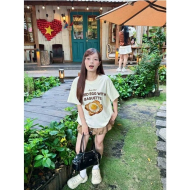 Áo thun boxy Hàn Quốc RTOML tay ngắn cổ tròn cotton thoáng mát, giá 69.000₫ 5