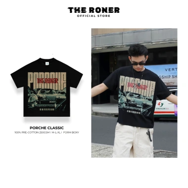 Áo thun BOXY Porsche Classic Roner 100% cotton form rộng unisex giảm giá 299k