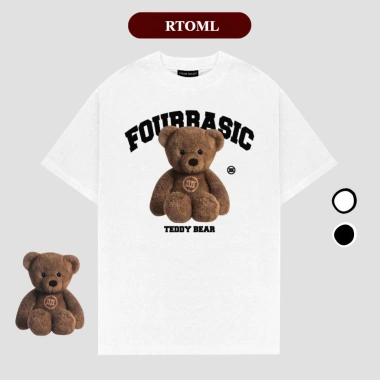 Áo thun boxy rộng Teddy Fullbox streetwear cổ tròn unisex cotton RTOML 69k