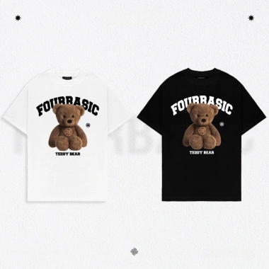 Áo thun boxy rộng Teddy Fullbox streetwear cổ tròn unisex cotton RTOML 69k
