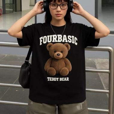 Áo thun boxy rộng Teddy Fullbox streetwear cổ tròn unisex cotton RTOML 69k