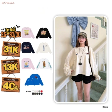 Áo Thun Boxy Tay Dài RTOML Cotton Co Giãn 2 Chiều Thoáng Mát Cổ Tròn Free Style In Mix - Giá 119.999 VND