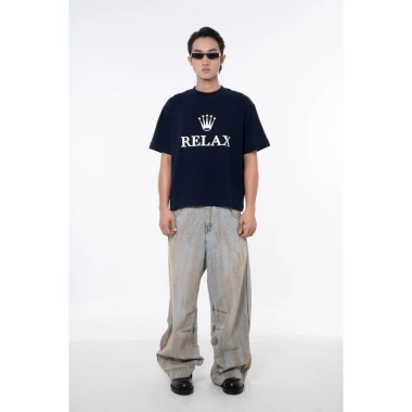 Áo Thun Boxy Unisex Relax Tee Navy – Form rộng, thoải mái, giá chỉ 431.200₫