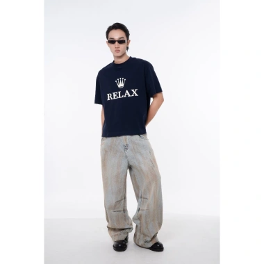 Áo Thun Boxy Unisex Relax Tee Navy – Form rộng, thoải mái, giá chỉ 431.200₫