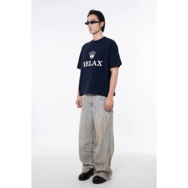 Áo Thun Boxy Unisex Relax Tee Navy – Form rộng, thoải mái, giá chỉ 431.200₫