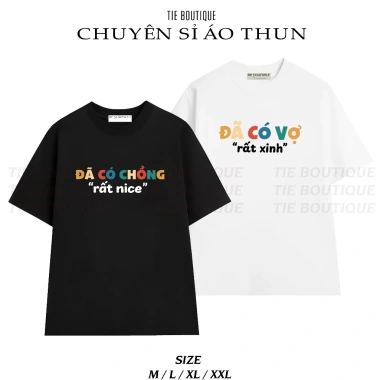 Áo thun cặp đôi Đã Có Vợ Đã Có Chồng Cổ Tròn Lãng Mạn, Quà Tặng Bạn Đời 145k