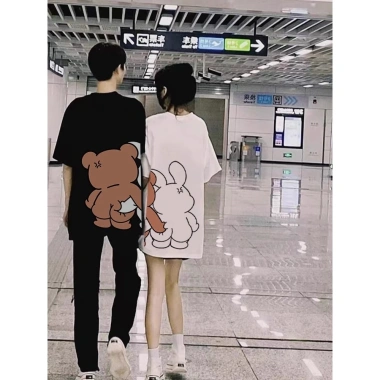 Áo thun cặp đôi thiết kế độc đáo mùa hè cotton, giá 124.200đ, giao hàng nhanh