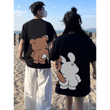 Áo thun cặp đôi thiết kế độc đáo mùa hè cotton, giá 124.200đ, giao hàng nhanh