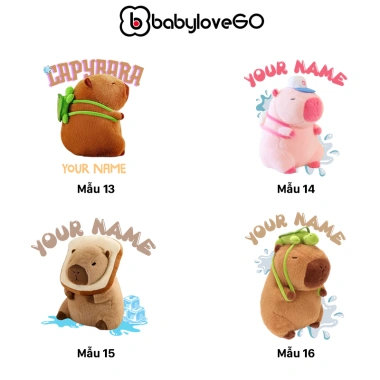 Ao thun Capybara in tên tùy chỉnh cho bé trai, bé gái BabyloveGO - Giá 115k