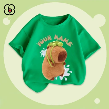 Ao thun Capybara in tên tùy chỉnh cho bé trai, bé gái BabyloveGO - Giá 115k
