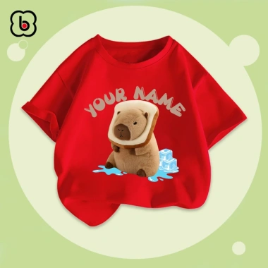 Ao thun Capybara in tên tùy chỉnh cho bé trai, bé gái BabyloveGO - Giá 115k