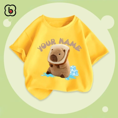 Ao thun Capybara in tên tùy chỉnh cho bé trai, bé gái BabyloveGO - Giá 115k