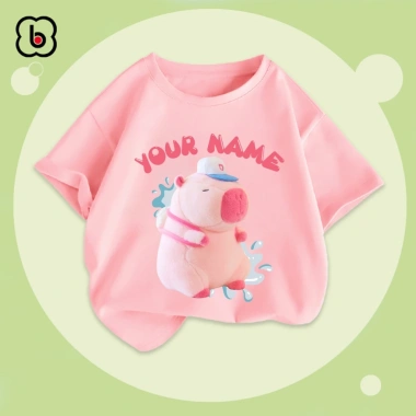 Ao thun Capybara in tên tùy chỉnh cho bé trai, bé gái BabyloveGO - Giá 115k