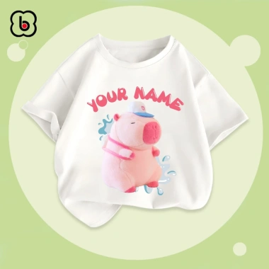 Ao thun Capybara in tên tùy chỉnh cho bé trai, bé gái BabyloveGO - Giá 115k