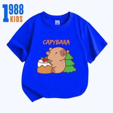 Áo thun Capybara Noel cho Bé - Cộc tay, cotton mát, size 15-40kg, nhiều màu, mã TE141, chỉ 90.000 VND