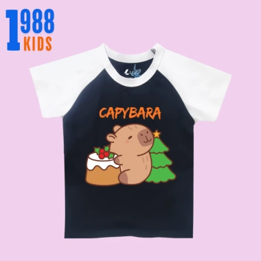 Áo thun Capybara Noel cho Bé - Cộc tay, cotton mát, size 15-40kg, nhiều màu, mã TE141, chỉ 90.000 VND