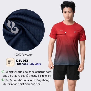 Áo Thun Chạy Bộ Nam Cổ Tròn LADOS-9.248 Poly Thể Thao Thông Hơi Xẻ Tà Giá 126k