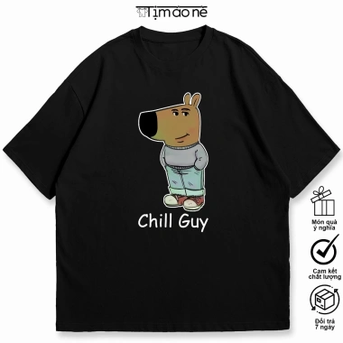 Áo Thun Chill Guy Chill Girl Oversize 100% Cotton Hài Hước Meme Công Sở Nam Nữ 10