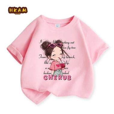 Áo thun cho bé gái 100% Cotton mềm mại, in hình ngộ nghĩnh - Giá 89.000₫
