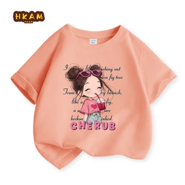 Áo thun cho bé gái 100% Cotton mềm mại, in hình ngộ nghĩnh - Giá 89.000₫