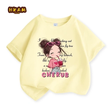 Áo thun cho bé gái 100% Cotton mềm mại, in hình ngộ nghĩnh - Giá 89.000₫