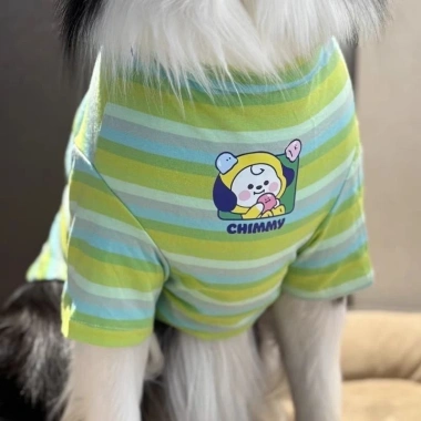 Áo thun chó lớn sọc xanh thoáng mát tay ngắn Golden, phù hợp Border Collie và Labrador đi dạo mùa hè 306.623 VND 4
