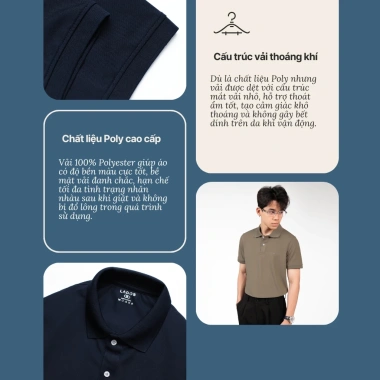 Áo thun có cổ nam (polo) LADOS đa màu, vải dày dặn thấm mồ hôi - Giá 149k 5