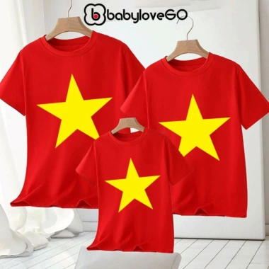 Áo thun cờ đỏ sao vàng BabyloveGO – Thun cotton mềm mịn, giá chỉ 109.000₫