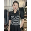Áo Thun Cổ Sơ Mi Nữ Tay Phồng Phối Sọc Thanh Lịch Dùng Đi Làm Đi Chơi 179.000 VNĐ 2