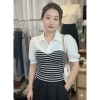 Áo Thun Cổ Sơ Mi Nữ Tay Phồng Phối Sọc Thanh Lịch Dùng Đi Làm Đi Chơi 179.000 VNĐ 3