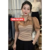 Áo Thun Cổ Sơ Mi Nữ Tay Phồng Phối Sọc Thanh Lịch Dùng Đi Làm Đi Chơi 179.000 VNĐ 4