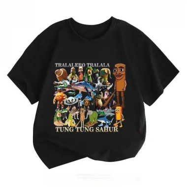 Áo Thun Cổ Thuyền Unisex Thiết Kế Hoạt Hình - Hàng Có Sẵn COD2.025 Giá 100.333 VND Giảm Đến 124.413 VND
