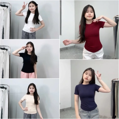 Áo thun cổ tròn cotton co dãn 4 chiều, bó sát, phù hợp m43+ 34kg, giá chỉ 82.000đ