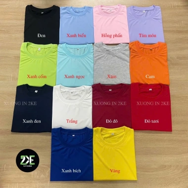 Áo thun cổ tròn in nhiều màu 1-2 ngày - In đồng phục nhóm, quán ăn, công ty, FREE thiết kế, 75.000₫ 2