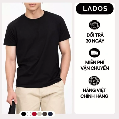 Áo thun cổ tròn ngắn tay LADOS-9.233 cotton 4 chiều, siêu mát, thấm mồ hôi - 144k
