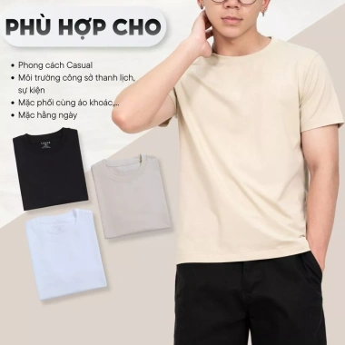 Áo thun cổ tròn ngắn tay LADOS-9.233 cotton 4 chiều, siêu mát, thấm mồ hôi - 144k