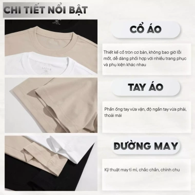 Áo thun cổ tròn ngắn tay thêu sói LADOS-9.234 100% cotton siêu mát, thấm hút mồ hôi - 144.000₫