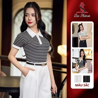 Áo thun cổ trụ trắng đen cotton mềm mại co giãn 4 chiều giá chỉ 245.000đ Áo thun cổ trụ trắng đen cotton mềm mại co giãn 4 chiều giá chỉ 245.000đ