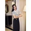 Áo thun cổ trụ trắng đen cotton mềm mại co giãn 4 chiều giá chỉ 245.000đ 3
