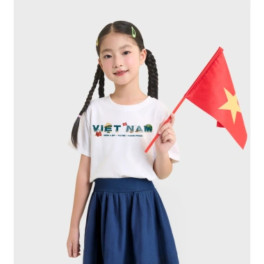 Áo thun cộc tay BabyloveGO bé cotton mềm mịn, thoáng mát, cổ bo tròn, 109.000₫
