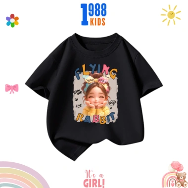 Áo thun cộc tay bé gái Flying Rabbit đa màu cotton thoáng mát co giãn tốt - 90.000đ 3