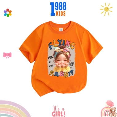 Áo thun cộc tay bé gái Flying Rabbit đa màu cotton thoáng mát co giãn tốt - 90.000đ 4
