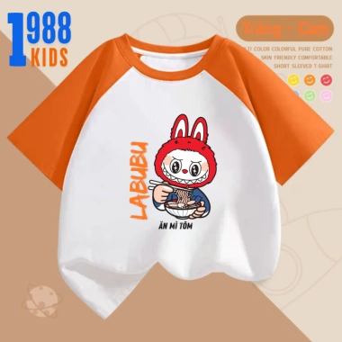 Áo thun cộc tay LABUBU ăn mì cho bé - cotton mềm mịn, thoáng mát, chỉ 108.000đ 2