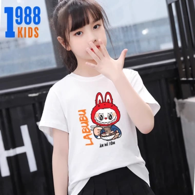 Áo thun cộc tay LABUBU ăn mì cho bé - cotton mềm mịn, thoáng mát, chỉ 108.000đ 3