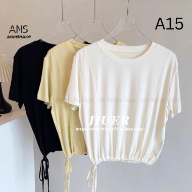 Áo Thun Cộc Tay Rút Dây AN NHIÊN SHOP Cotton Thoáng Mát, Thấm Hút Mồ Hôi, Co Giãn 4 Chiều - 170k
