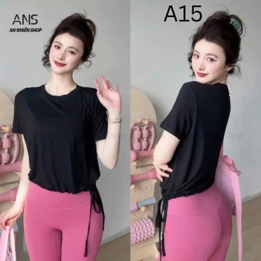 Áo Thun Cộc Tay Rút Dây AN NHIÊN SHOP Cotton Thoáng Mát, Thấm Hút Mồ Hôi, Co Giãn 4 Chiều - 170k 2