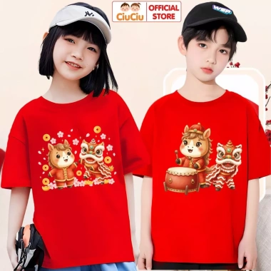 Áo Thun Cộc Tay Tết Bính Ngọ 2.026 Bé Trai & Bé Gái - CIUCIU KID Cotton Co Dãn, Mềm Mát 3