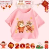 Áo Thun Cộc Tay Tết Bính Ngọ 2.026 Bé Trai & Bé Gái - CIUCIU KID Cotton Co Dãn, Mềm Mát 6