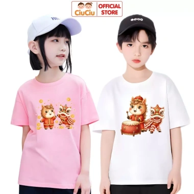Áo Thun Cộc Tay Tết Bính Ngọ 2.026 Bé Trai & Bé Gái - CIUCIU KID Cotton Co Dãn, Mềm Mát 9